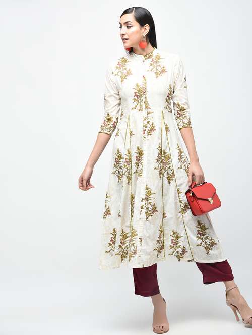floral printed anarkali kurta - 15941145 - Very Small Image - 1