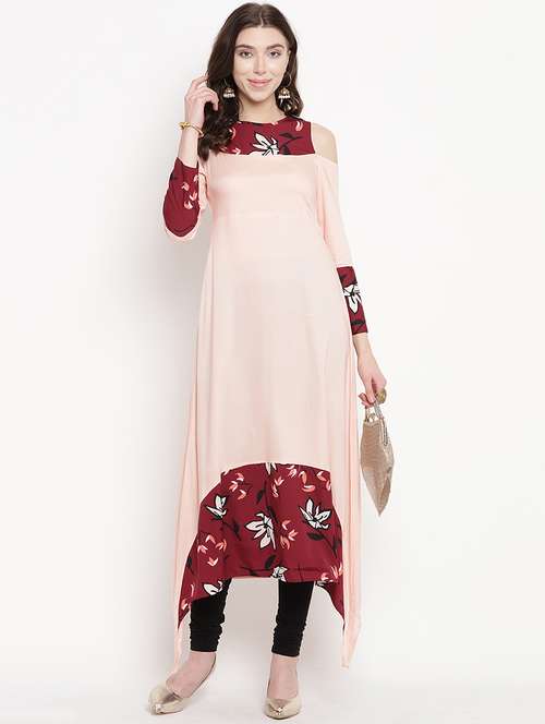 asymmetric printed kurta - 16016526 - Very Small Image - 1