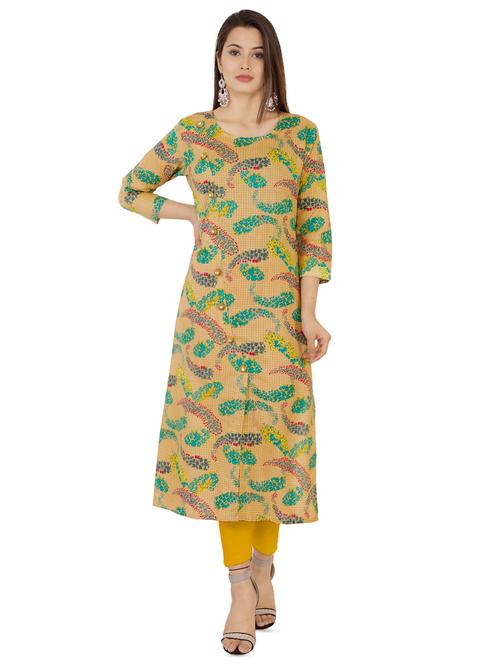 kaantha printed straight kurta - 16047892 - Very Small Image - 1