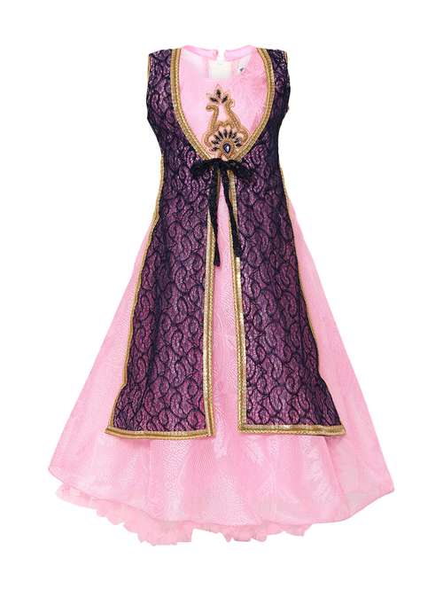 pink nylon party gown - 16058765 - Very Small Image - 1