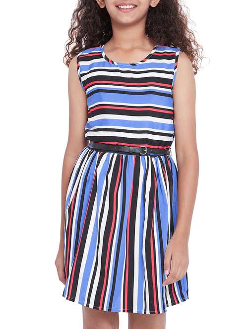 blue polyester frock - 16166107 - Very Small Image - 1