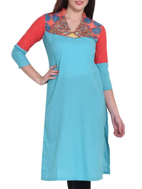 women's straight kurta - 16171631 - Very Small Image - 1