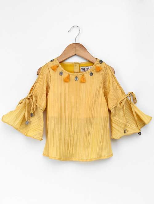 bell sleeve tassel detailed top - 16180828 - Very Small Image - 1
