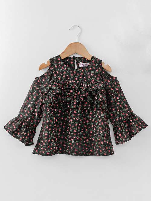 cold shoulder ruffled top - 16180845 - Very Small Image - 1