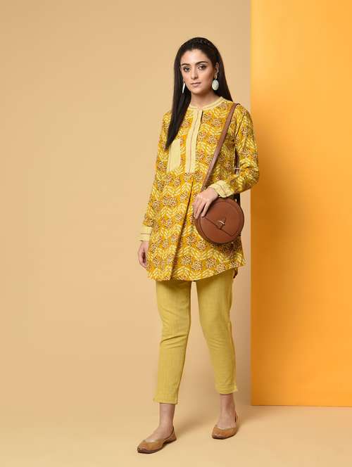 printed patch pocket a-line kurta - 16193022 - Very Small Image - 1