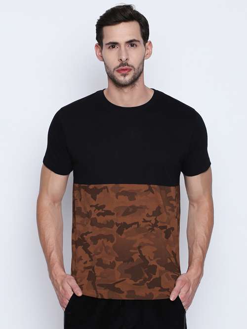 brown camouflage all over print t-shirt - 16194976 - Very Small Image - 1