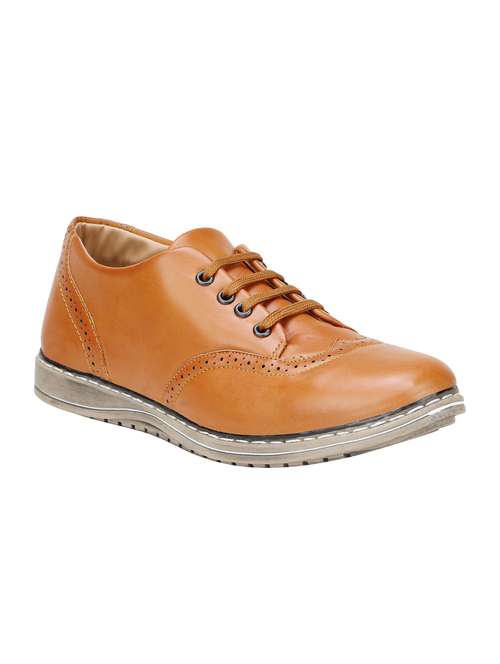 tan leatherette casual shoes - 16237085 - Very Small Image - 1