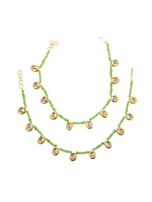 green metal anklet and payal - 16237828 - Very Small Image - 1