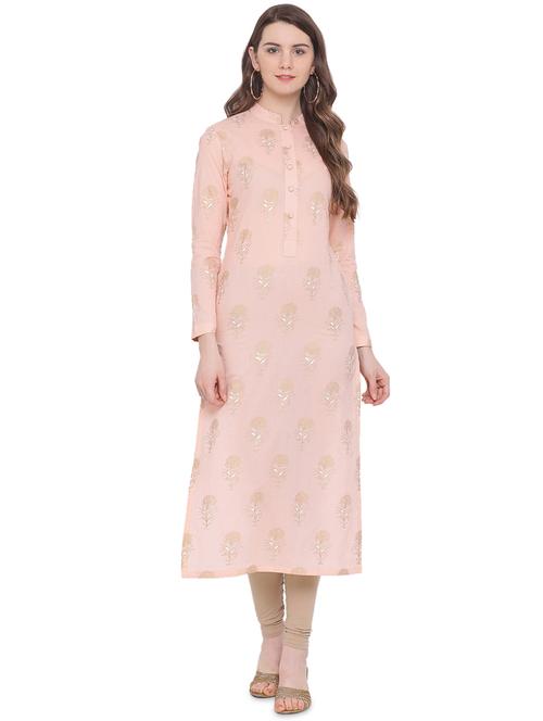foil printed straight kurta - 16239722 - Very Small Image - 1