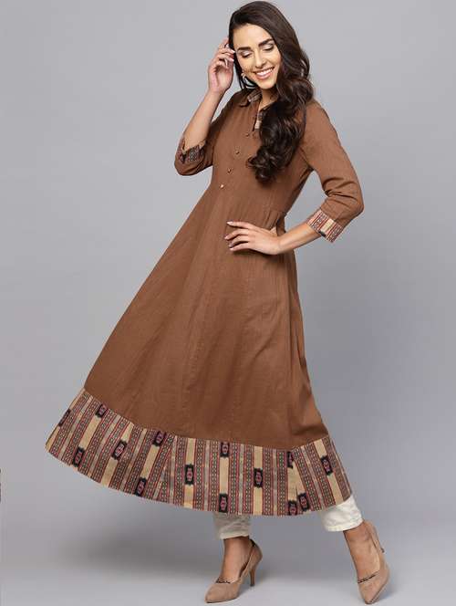 ikat printed anarkali kurta - 16245538 - Very Small Image - 1