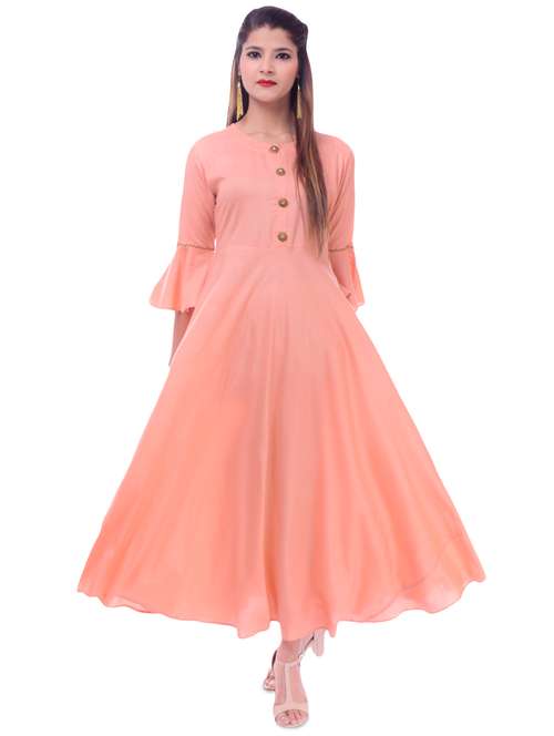 solid flared kurta - 16298580 - Very Small Image - 1