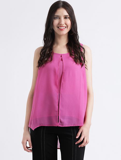 women's layered round neck top - 16298810 - Very Small Image - 1