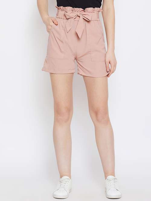 frill waist tie knot shorts - 16302388 - Very Small Image - 1