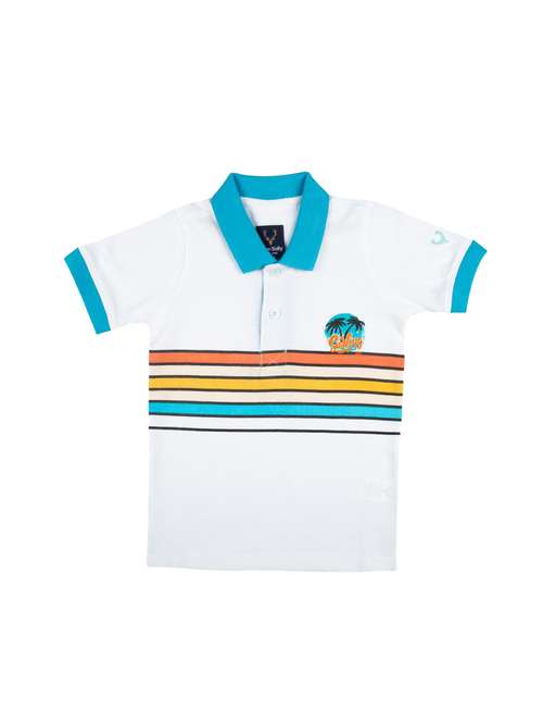 striped polo neck t-shirt - 16310980 - Very Small Image - 1