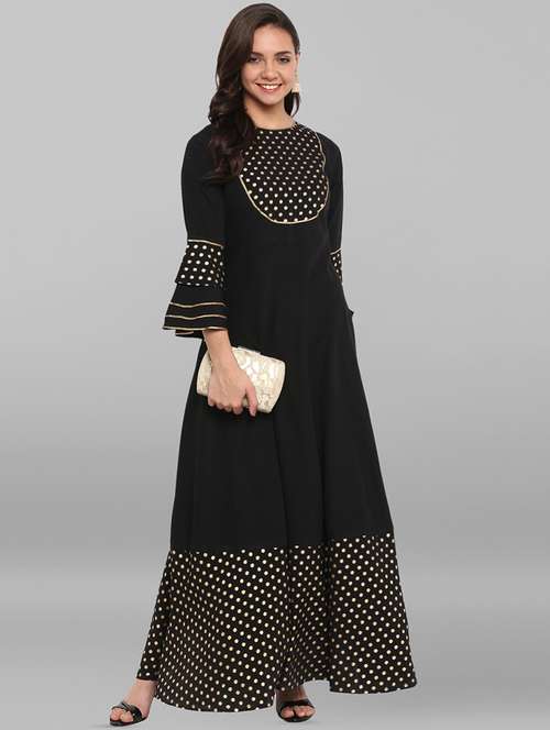foil printed anarkali kurta - 16328759 - Very Small Image - 1