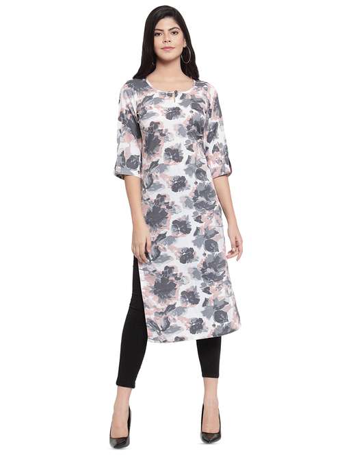 floral straight kurta - 16361409 - Very Small Image - 1