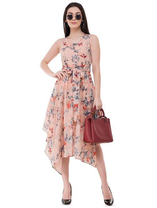 rosewater pink floral asymmetric dress - 16371605 - Very Small Image - 1