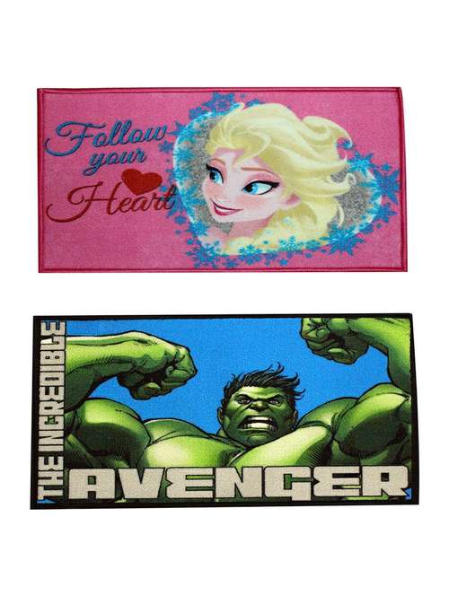 set of 2 multi colored polyester mat - 16423523 - Very Small Image - 1