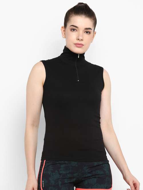 women's plain high neck t-shirt - 16443259 - Very Small Image - 1