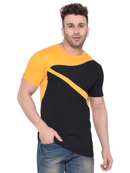 yellow color block t-shirt - 16477713 - Very Small Image - 1