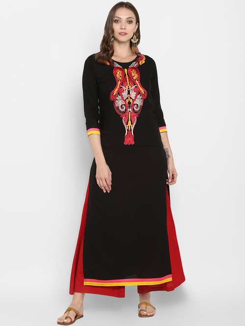 embroidered straight kurta - 16568689 - Very Small Image - 1