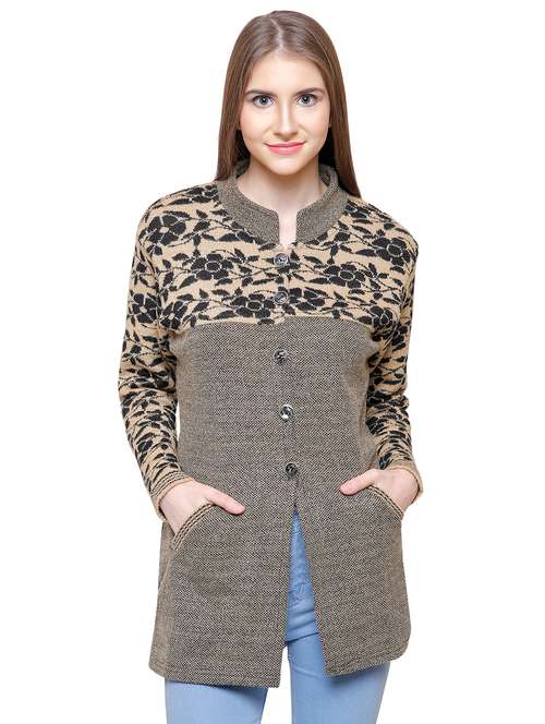 mandarin neck pocket slit cardigan  - 16581386 - Very Small Image - 1