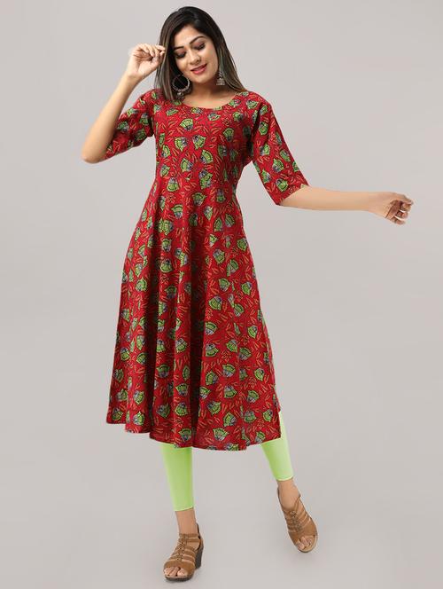 floral flared kurta - 16609463 - Very Small Image - 1