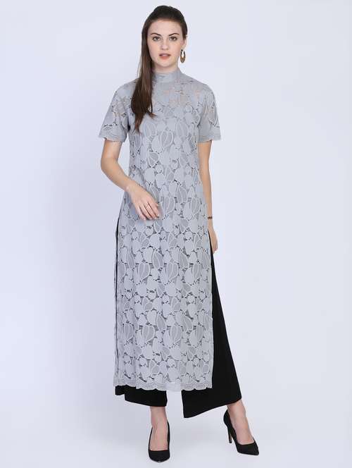 women's straight kurta - 16614329 - Very Small Image - 1