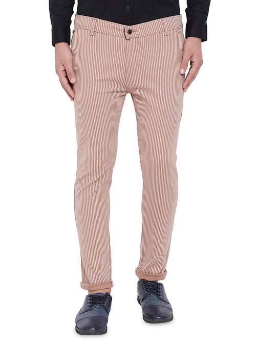beige striped chinos - 16643838 - Very Small Image - 1