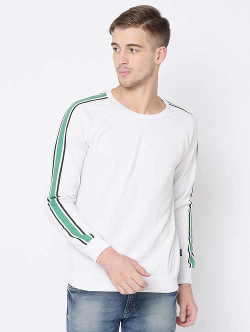 white solid taped sweatshirt - 16662741 - Very Small Image - 1