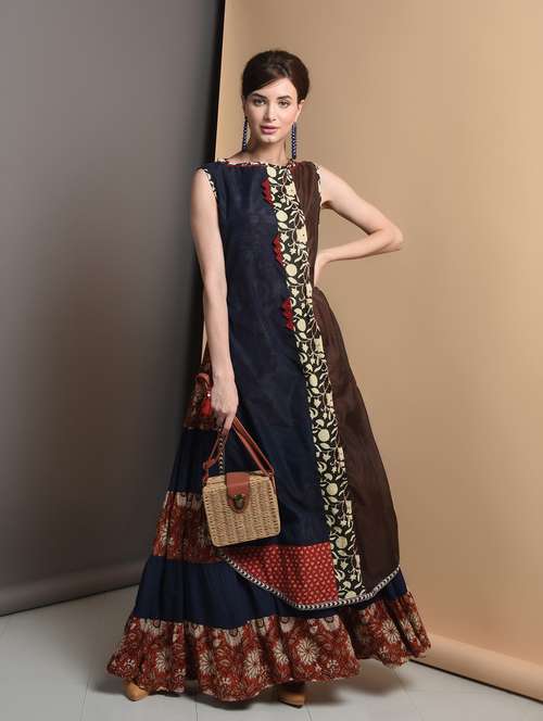 floral printed layered kurta - 16680645 - Very Small Image - 1