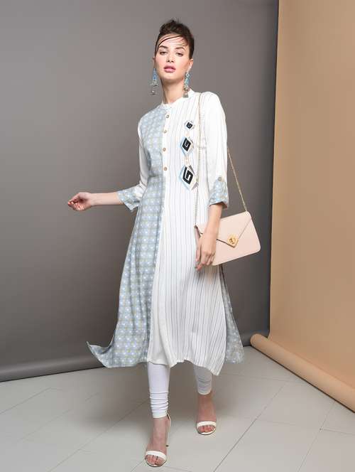 checkered a-line kurta - 16680648 - Very Small Image - 1