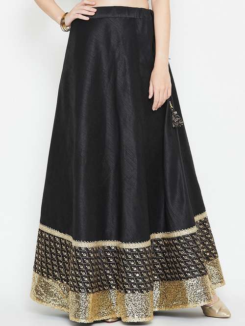 zari embroidered flared skirt - 16682530 - Very Small Image - 1