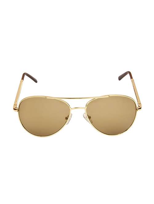 vespl premium collection uv protected golden aviator sunglasses with brown color high quality glass lens v-9021 - 16740712 - Very Small Image - 1