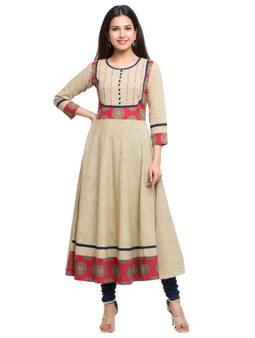 solid flared kurta - 16745291 - Very Small Image - 1