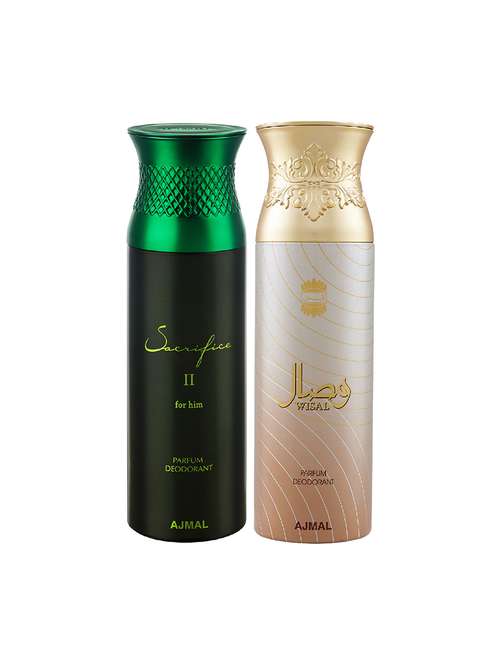 ajmal sacrifice ll him & wisal deodorant spray - for men & women (200 ml, pack of 2) - 16791422 - Very Small Image - 1