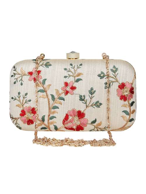 faux silk box clutch - 16828260 - Very Small Image - 1