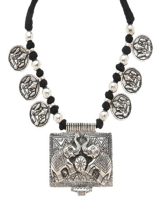 silver metal long necklace - 16829885 - Very Small Image - 1