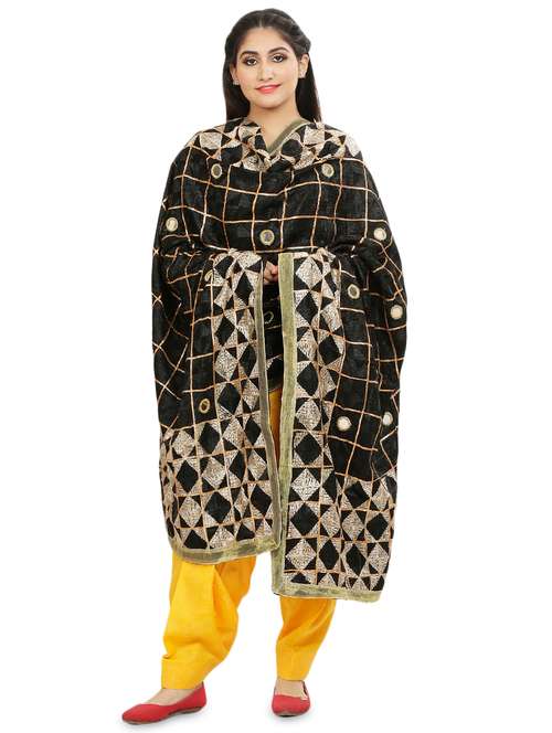embroidered phulkari dupatta - 16837528 - Very Small Image - 1