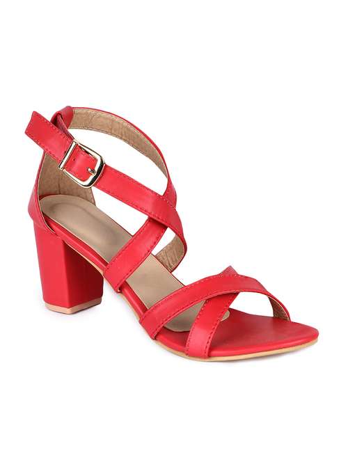 red back strap sandals - 16890045 - Very Small Image - 1