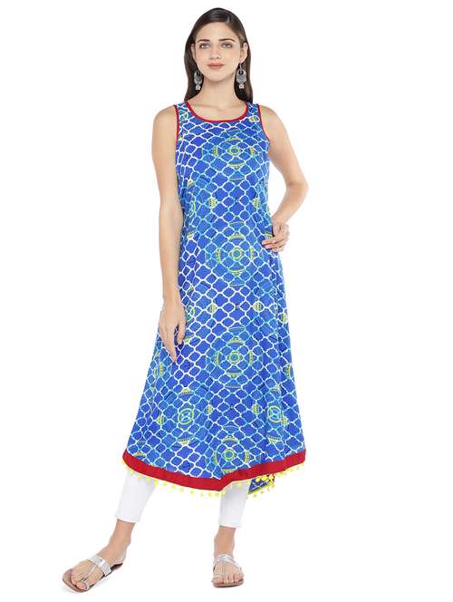 printed a-line kurta - 16890780 - Very Small Image - 1