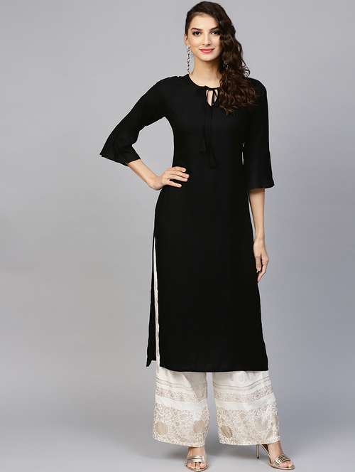 solid straight kurta - 16928148 - Very Small Image - 1