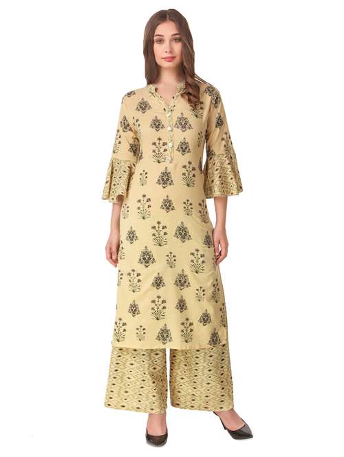 bell sleeves kurta palazzo set - 16963725 - Very Small Image - 1