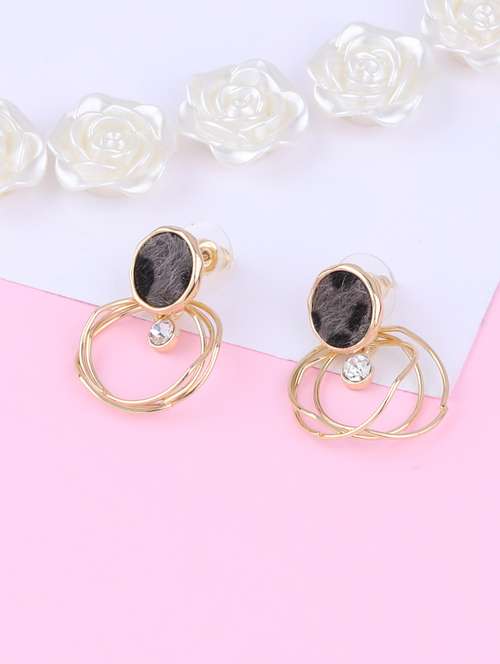 black metal drop earring - 16991831 - Very Small Image - 1