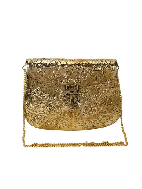 gold metal box clutch - 17001761 - Very Small Image - 1