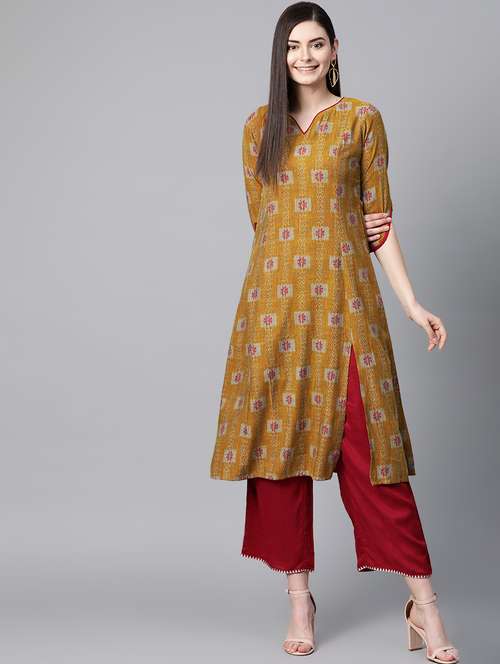 ikat a-line kurta - 17080408 - Very Small Image - 1