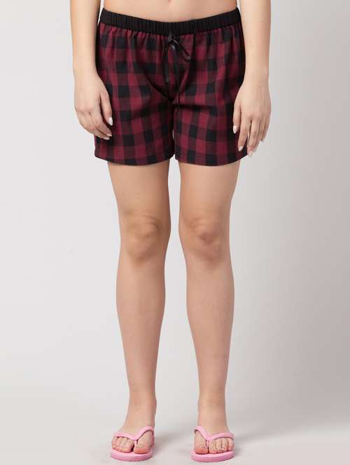 checkered nightwear shorts - 17108966 - Very Small Image - 1
