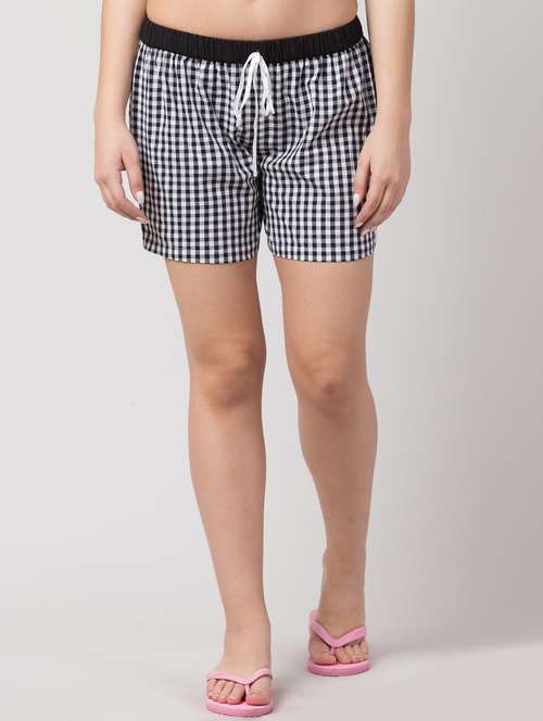 checkered nightwear shorts - 17108967 - Very Small Image - 1