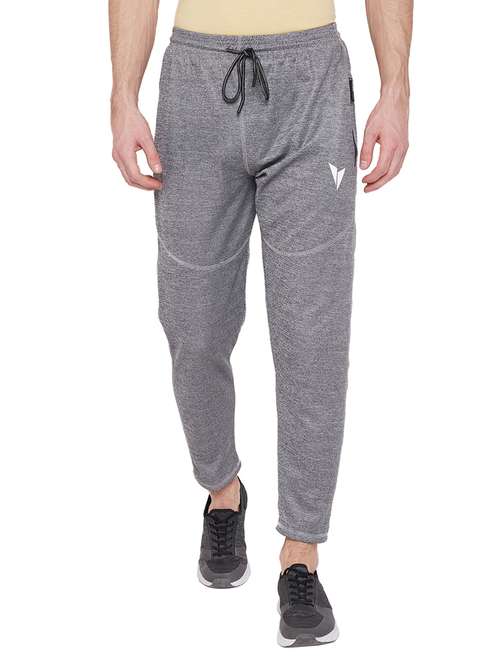 grey solid full length track pant - 17134748 - Very Small Image - 1