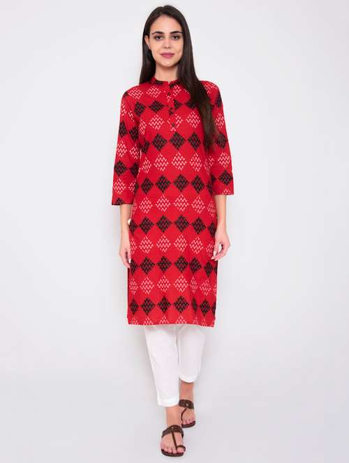 printed straight kurta - 17149722 - Very Small Image - 1